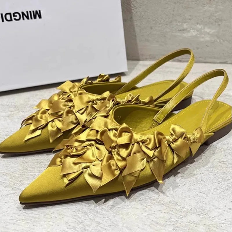 Women Sandals Pointed Toe Flats Elegant Slippers Sexy Fashion Woman Shoes 2025 New Summer Dress Luxury Sandalias De Mujer