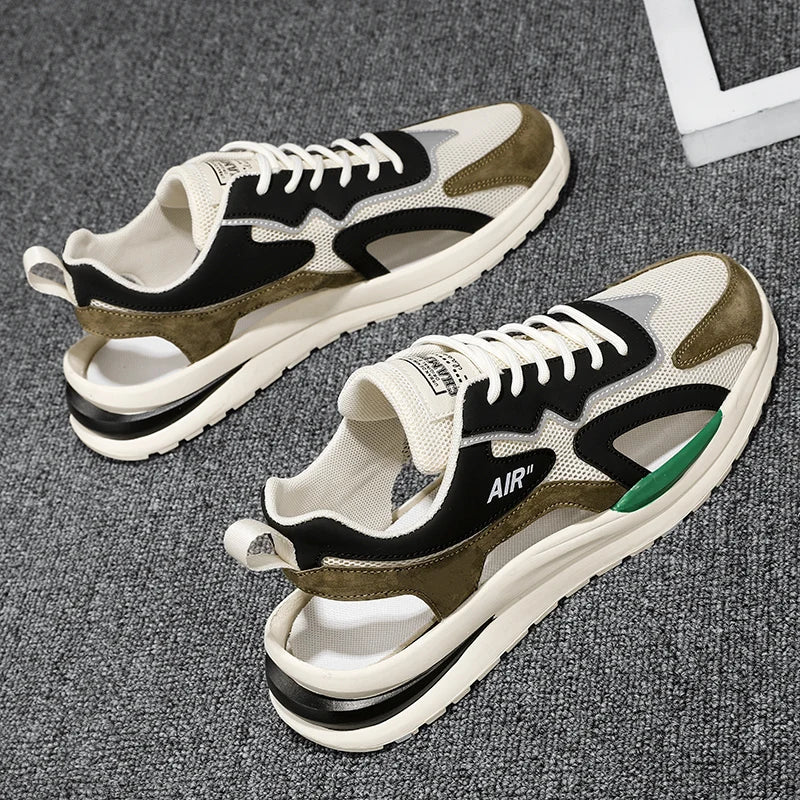 Summer Men Hollow Sandal Sneakers Breathable Mesh Platform Quick-Dry Casual Walking Shoes Non Slip Light Outdoor Beach Trainers