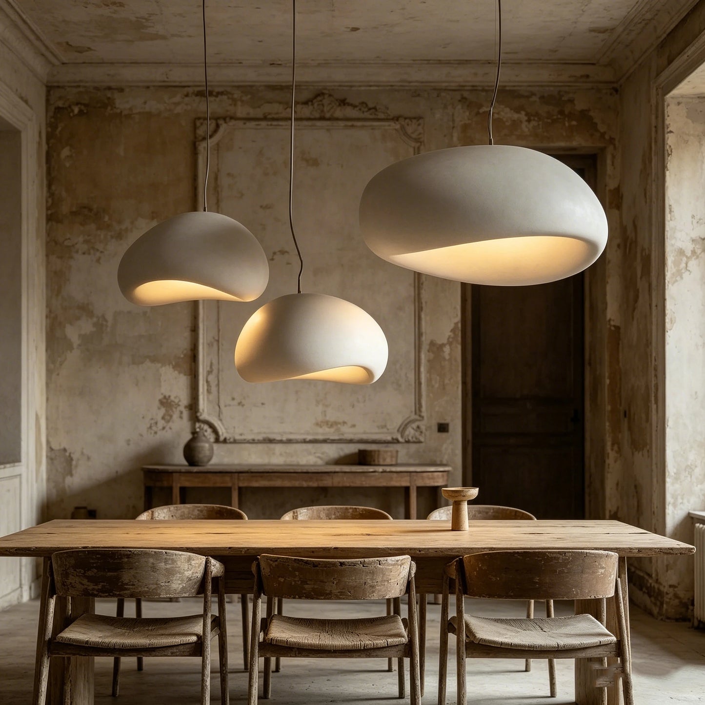 Nordic Wabi Sabi Pendant Lights Modern LED Ceiling Chandelier Lights for Living Room Bedroom Dining Room Home Decor Hanging Lamp
