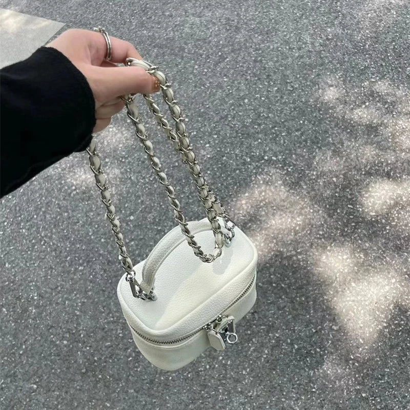 Women Square Handbags 2024 Summer Fashion Chains Crossbody Bags Texture PU Shoulder Bag Elegant Chic Mini Mobile Phone Bags