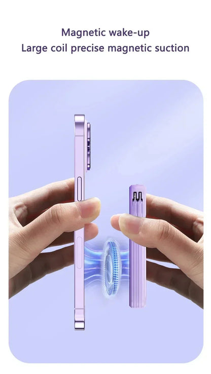 50000mAh Large Capacity Solar Power Bank 4 In1 Built in Cables Intelligent Digital Display Laser Light For Samsung Apple