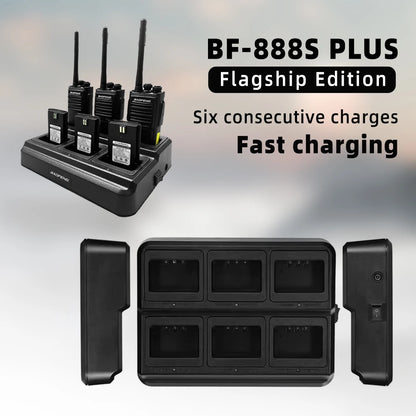 6-Pack Baofeng Walkie Talkie BF-888S PLUS 16CH 3-5km Long Range with Multi-unit Charging Portable Handheld Radio BF-888S Upgrad