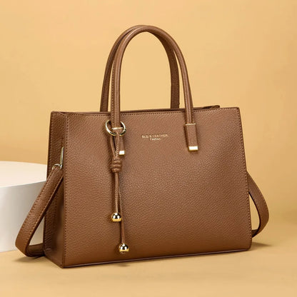 Genuine Brand Top Quality Leather Handbag Women's Tote Messenger Sac Designer Large Capacity 3 Levels Shoulder Crossbody Bags