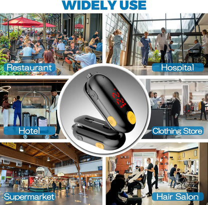 2pcsT-M9 Super Mini Walkie Talkie with Earpieces Small Portable FM Transceiver Handsfree Two Way Radio for Security, Restaurant,