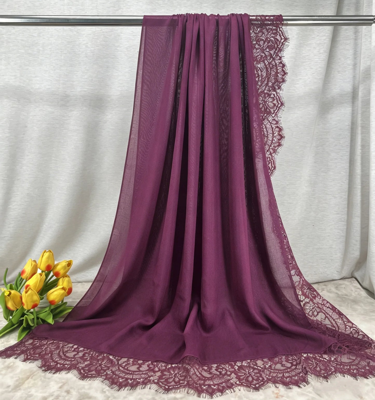 2026 New Rayon Cotton Modal Hijab Scarf Lace Splicing Turban Breathable Women Shawl Cotton Plain Scarf Headscarf Women Hijabs