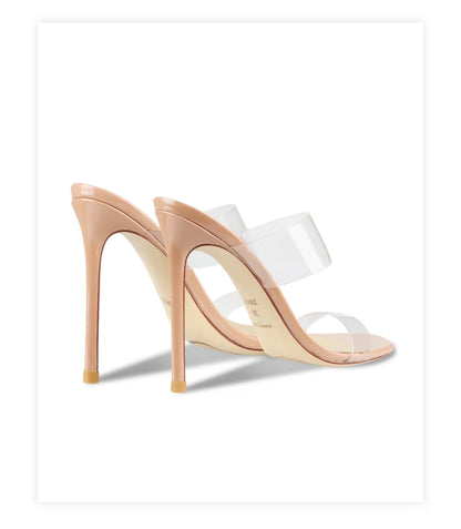 Luxury Women's Shoes Women's Sandals Summer New Open Toe Transparent PVC High Heels Shoes Ladies Fashion Elegant Sexy Pumps 8cm