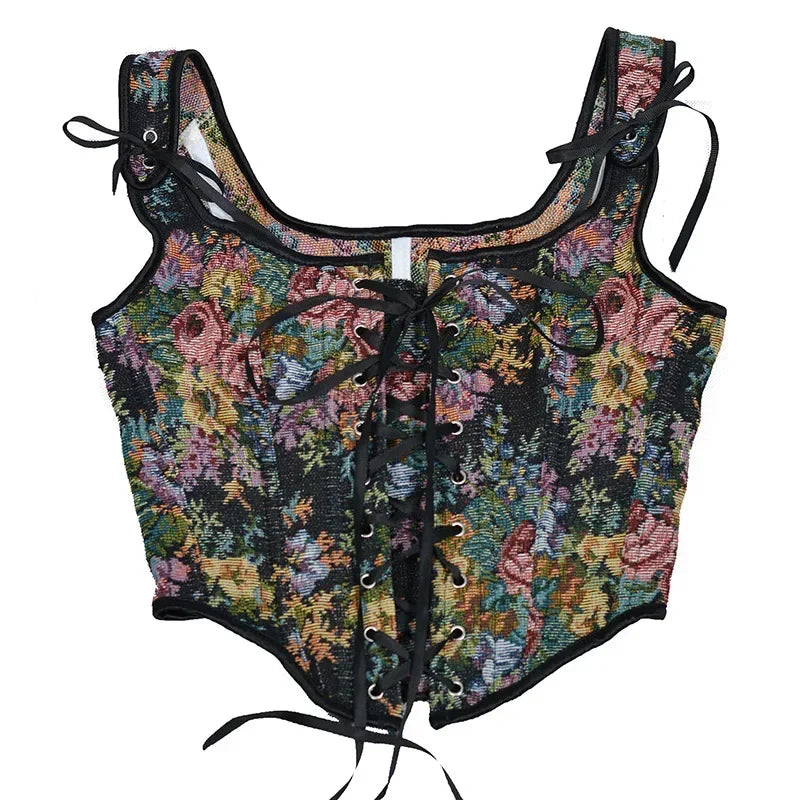 Lolita Tanks Corset Sexy Slimming Bandage Shapewear Women Evening Party Elegant Retro Bustier Top Streetwear Woman Clothes