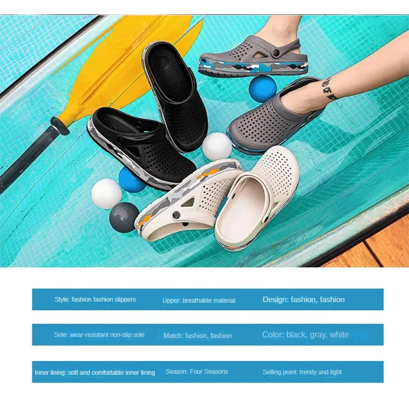 Summer Outdoor Beach Casual Sandals, Lightweight and Breathable Household Shoes, Anti Slip and Breathable Fishing Slippers