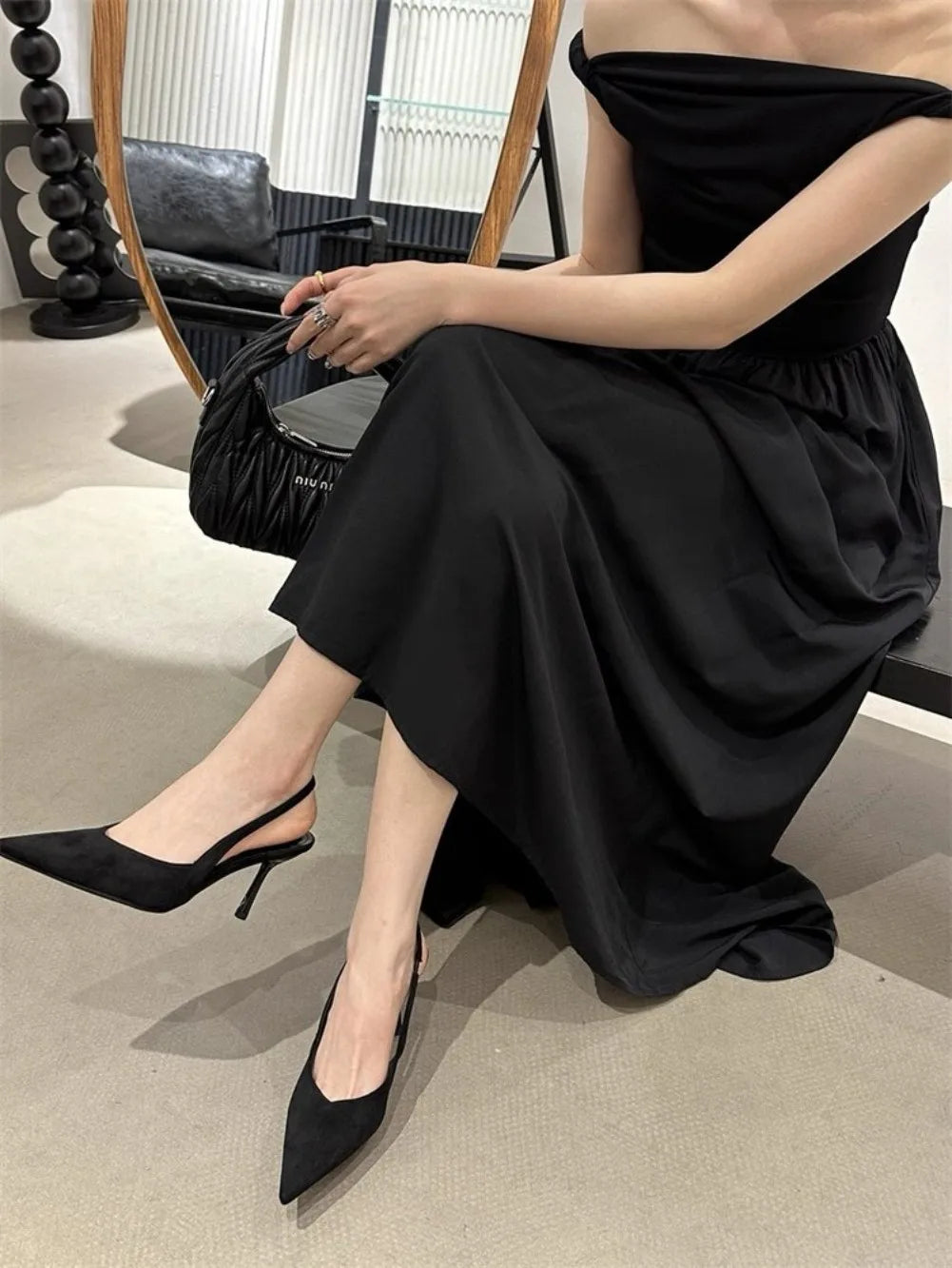 Luxury High Heels Sandals Women Sexy Pointed Toe Shoes for Woman Slippers New Party Shoes Pumps Elegant Slides Mujer Zapatos