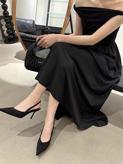 Luxury High Heels Sandals Women Sexy Pointed Toe Shoes for Woman Slippers New Party Shoes Pumps Elegant Slides Mujer Zapatos