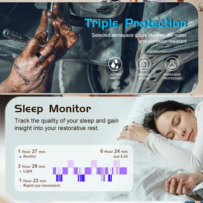 2026 Upgraded Smart Rings for Men Women, Health Monitoring Ring, Fitness Tracker with Sport Mode, Pedometer, Sleep, Step, IP68 Fitness Ring, Outdoor Activity Tracker Ring for Android for IPhone - Gifts for Him/Her