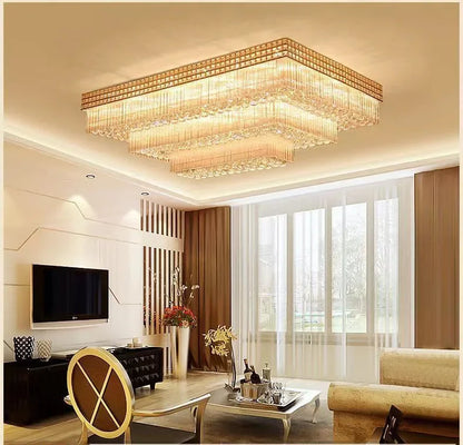 Manufacturers Wholesale Chandelier Lamp Suspend Lobby Gold Hanging Rectangular Living Room Bedroom Restaurant LED Ceiling Lights