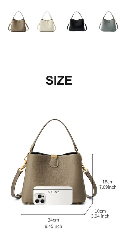 Genuine Leather Women's Bag Luxury Designer Shoulder Bag Large Capacity Cowhide Handbags High Quality Women Crossbody Bags