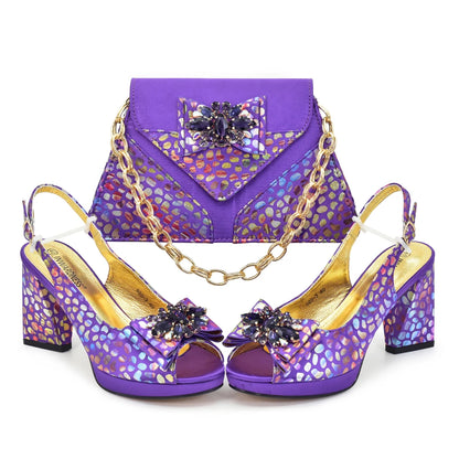 African Matching Shoes and Bags for Party Nigerian Ladies Super High Heels Sandals for Party Elegant Heeled Shoes for Women