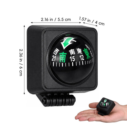Car Compass Ball Plastic Precise Direction Dashboard Adjustable Angle Easy Read Dial Navigation Tool Auto Accessories