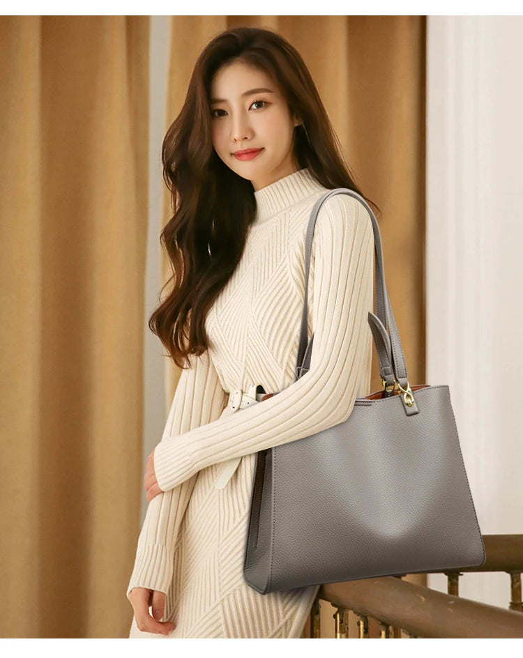 Genuine Brand Luxury Designer Women Bags High Quality Leather Shoulder Crossbody Messenger Tote Bag Large Handbag Purses