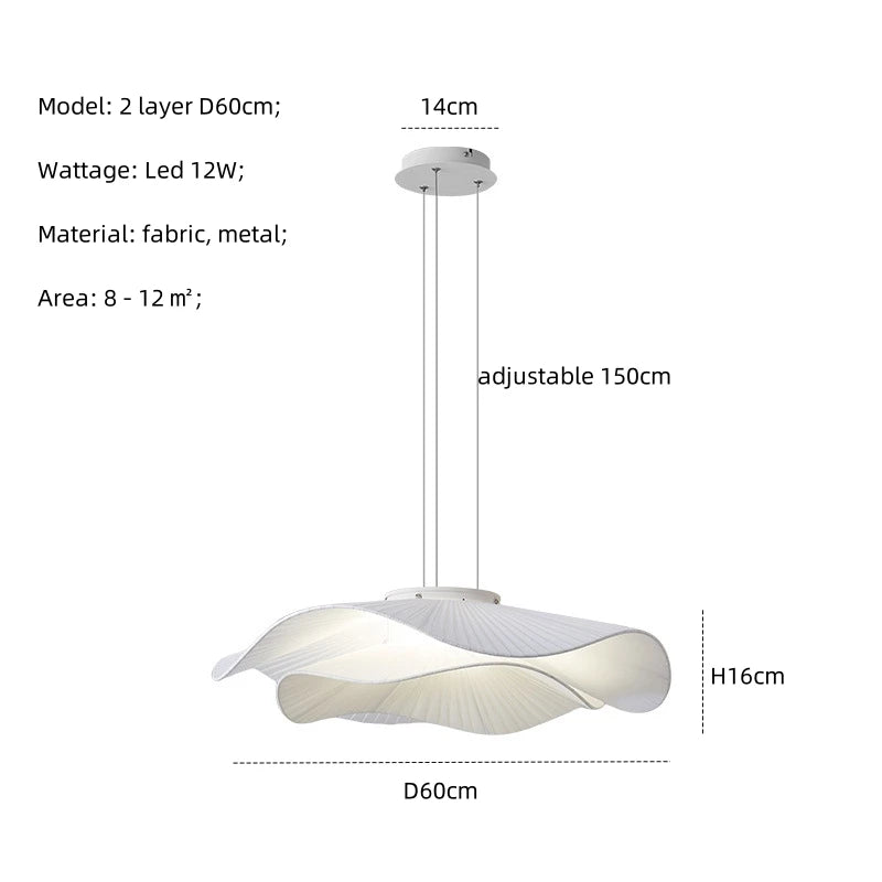 Modern Simple Fabric Led Pendant Lights Dining Room Nordic Chandelier Lamp Bar Hanging Lamp Home Decor Dimmable Light Lamparas