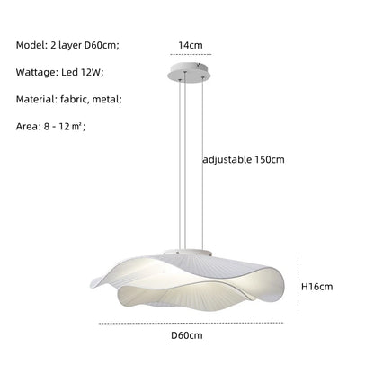 Modern Simple Fabric Led Pendant Lights Dining Room Nordic Chandelier Lamp Bar Hanging Lamp Home Decor Dimmable Light Lamparas