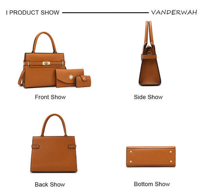 3 Sets Or 1 Big Bag Women's Handbag Large Capacity Bags Luxury Shoulder Crossbody Bags Small Coin Purse Quality Leather Sac Hot