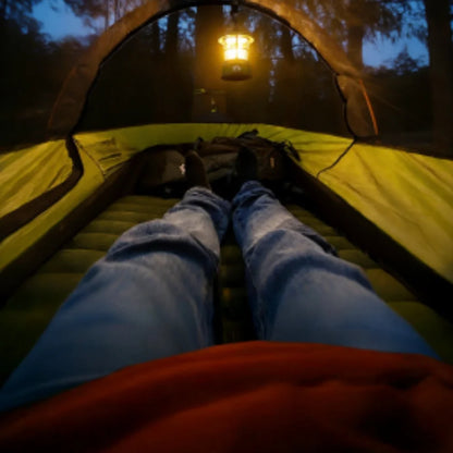 Night Cat Flat Lay Hammock Tent with Mosquito Net Sleeping Air Pad and Waterproof Rainfly for 1 Person Backpacking Hiking Camping Lightweight 330LBS 87x28x19in
