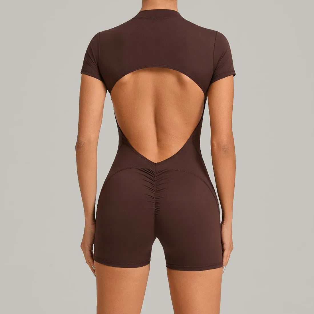 2026 Pad Zipper Long Sleeve Yoga Set Women One Piece Jumpsuit Gym Workout Shorts Fitness Bodysuit Sports Athletic Suit XP358