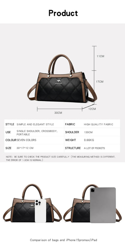 Top Quality Leather Hand Shoulder Bags for Women Luxury Handbags Women Bags Designer Casual Large Capacity Tote Bag Sac