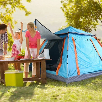 4-5 Person Waterproof Double Layer Camping Tent, Portable Family Dome Tent for Outdoor Hiking Backpacking Fishing Beach, 2 Mesh Windows with Mosquito Nets, Ventilated Rainfly Sun Shade, Easy Setup Freestanding Lightweight wit
