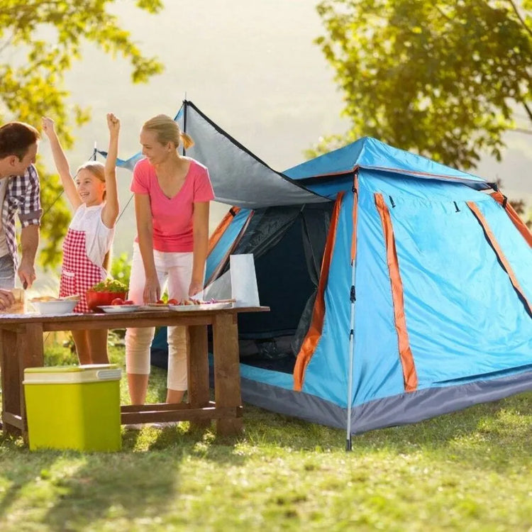 4-5 Person Waterproof Double Layer Camping Tent, Portable Family Dome Tent for Outdoor Hiking Backpacking Fishing Beach, 2 Mesh Windows with Mosquito Nets, Ventilated Rainfly Sun Shade, Easy Setup Freestanding Lightweight wit
