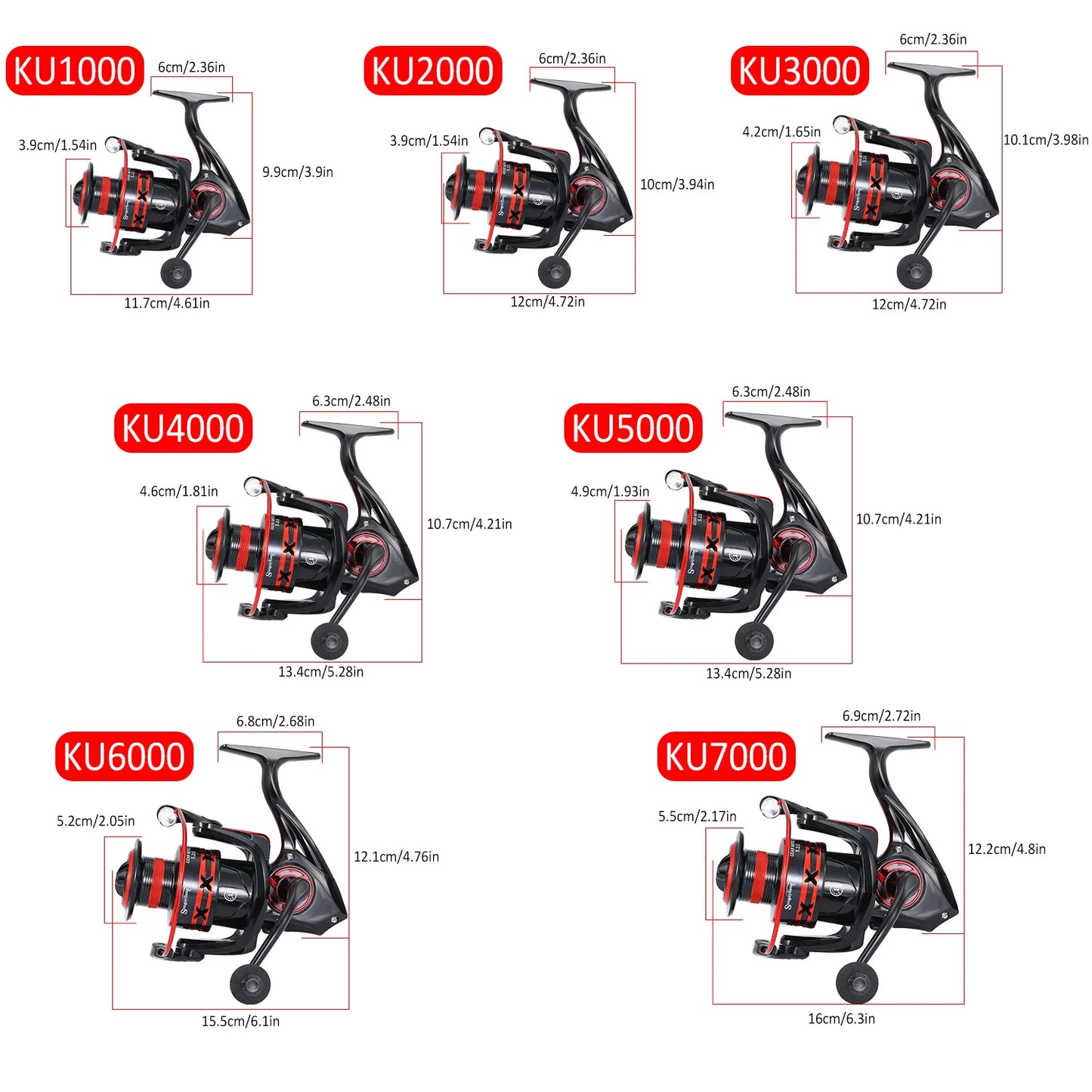 Sougayilang Spinning Fishing Reel 1000-7000 Series 5.2:1 Gear Ratio Aluminum Spool Ultra Smooth Reel Max Drag 20kg Fishing Tool