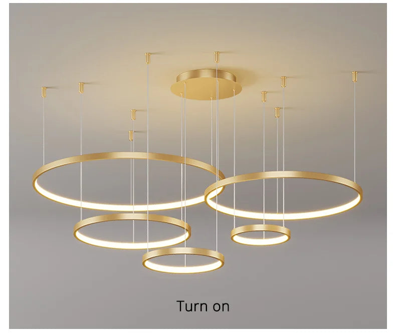 Living Room Ring Pendant Lights Acrylic Led Restaurant Chandelier Modern Minimalist Art Creative Personality Net Red Custom Lamp