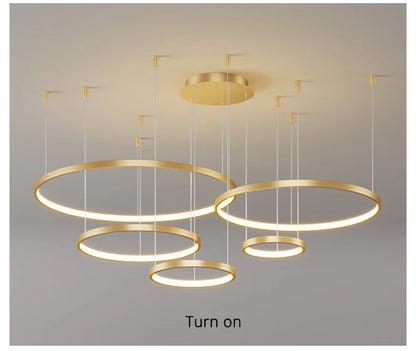 Living Room Ring Pendant Lights Acrylic Led Restaurant Chandelier Modern Minimalist Art Creative Personality Net Red Custom Lamp
