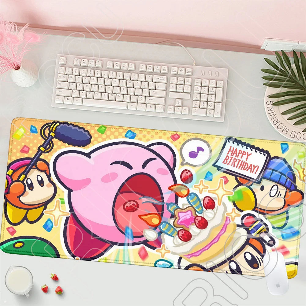 HD Printing Mouse Pad Laptop Extended protective Pad Computer Game Mousepad Cartoon K-Kirby PC Accessories Keyboard XXL Desk mat