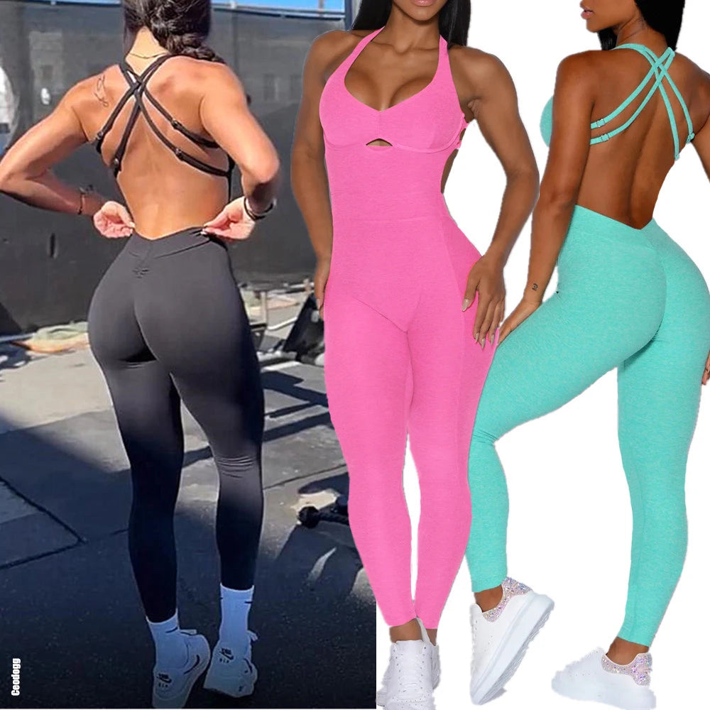 New Nylon Pad Women Yoga Set Rompers One Piece Short Jumpsuit Gym Exercise Sports Bra Romper Fitness Sportwear Active Suit