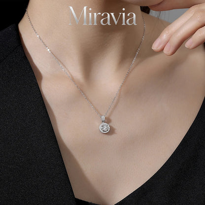 Sparkling VVS1 D Color Moissanite Necklace 925 Sterling Silver With Certificate For Women White Gold Plated Fine Wedding Jewelry
