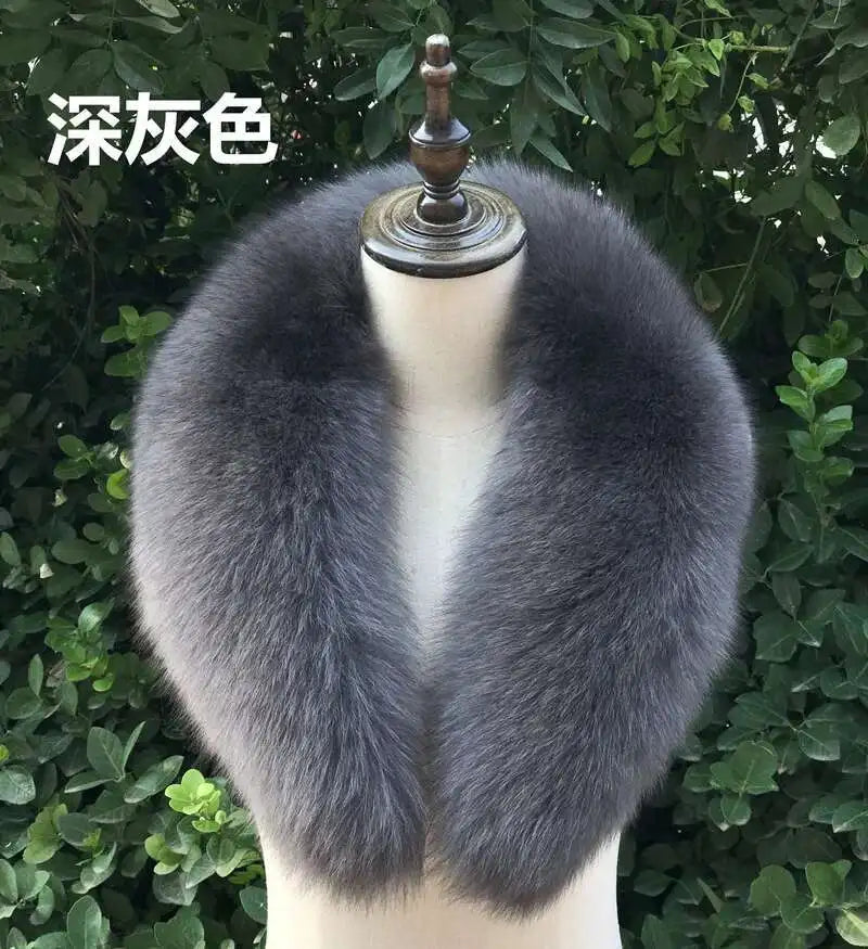 Real Fox Fur Collar for Women Coat Jacket Female Wraps Winter Warm Fur Scarf Extra Large Size Neck Warmer Fur Shawls Scarves