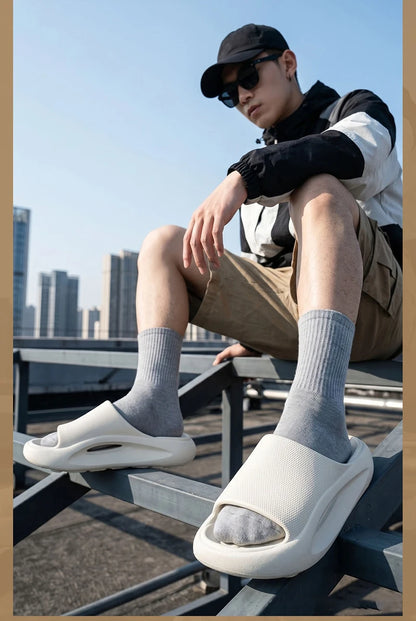EVA Platform Men's Slippers Home Brand Luxury Designer Shoes Man Casual Sandals Indoor Outdoor Beach Slides Unisex Soft Non-Slip