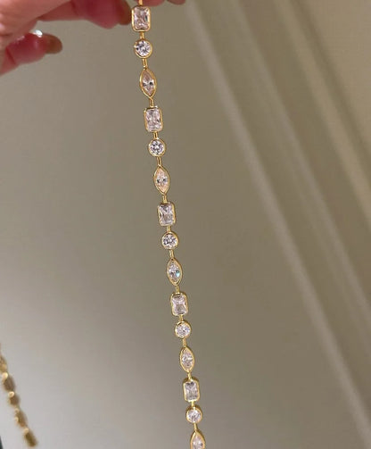 New in Irregular Exquisite Sparkling Diamonds Bracelets for Women Light Luxury Water drop Square Bracelet Party Jewelry Gift