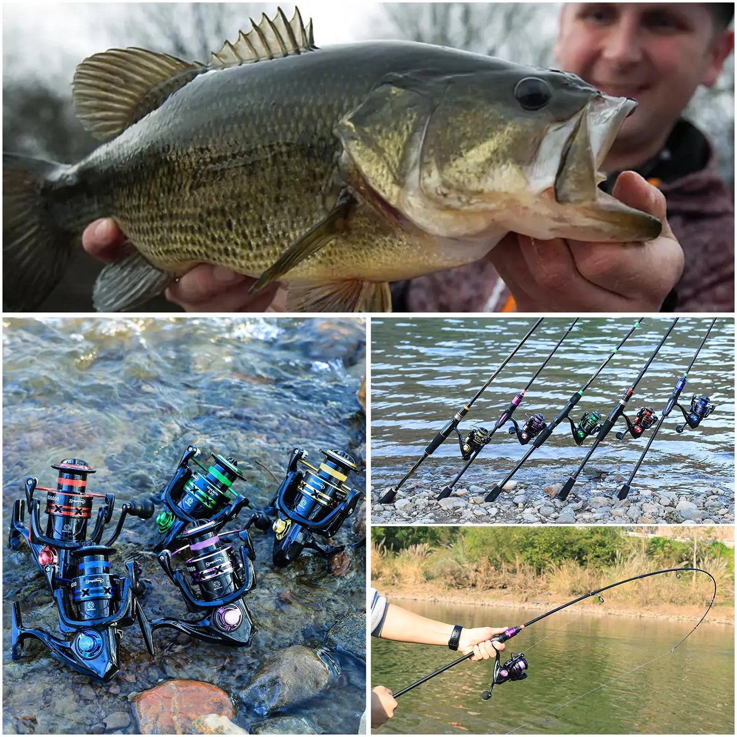 Sougayilang Spinning Fishing Reel 1000-7000 Series 5.2:1 Gear Ratio Aluminum Spool Ultra Smooth Reel Max Drag 20kg Fishing Tool