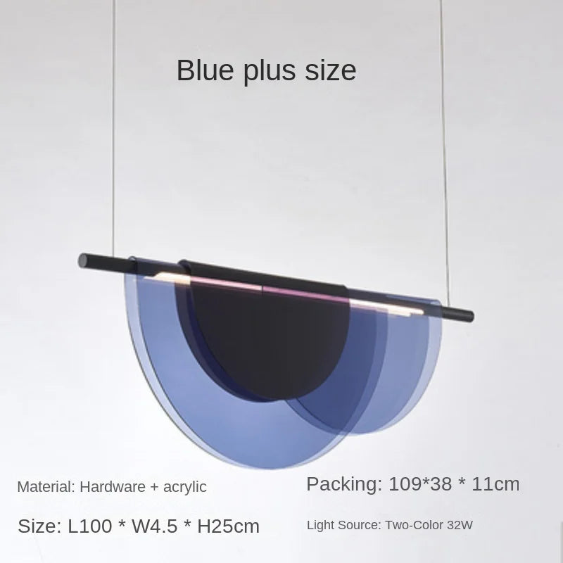 Nordic Blue Amber Acrylic Pendant Lights Living Room Makaron Hanging Lamp for Bedroom Dinning Room