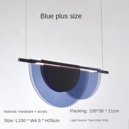 Nordic Blue Amber Acrylic Pendant Lights Living Room Makaron Hanging Lamp for Bedroom Dinning Room