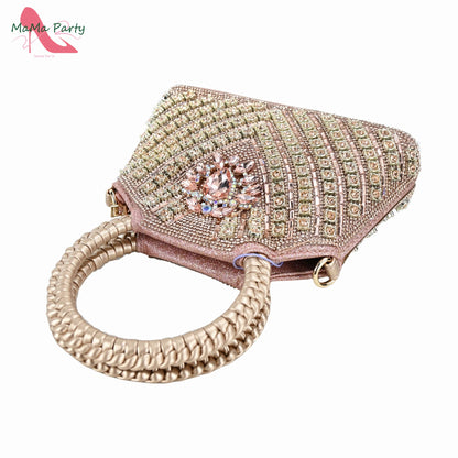 Purple Color New Arrivals Italian Design Nigerian Women Shoes and Bag Set Pointed Toe Slipper with Shinning Crystal for Party
