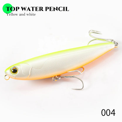 Hunthouse Top Water Pencil Fishing Lure Walk The Dog 60mm 6.4g Artificial Baits Stickbait Fishing Tackle For Pike Bass LW536