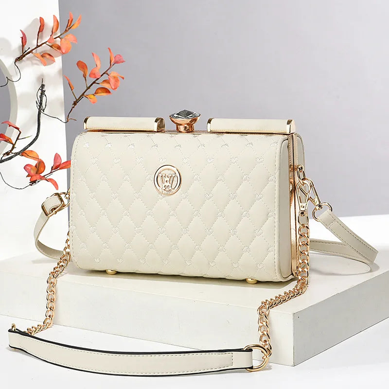 New Women Handbags Fashion Embossed Craftsmanship Portable Shoulder Bag Top-handle Diamond Ladies Bag Wedding Party Bags