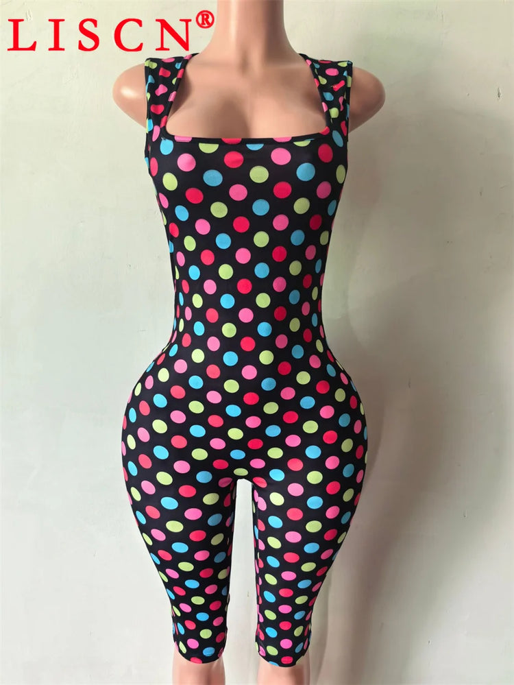 10 Bulk Items Wholesale Lots Jumpsuits for Women Sexy Sleeveless Printing Bodycon Rompers Party Club Clothes K17340