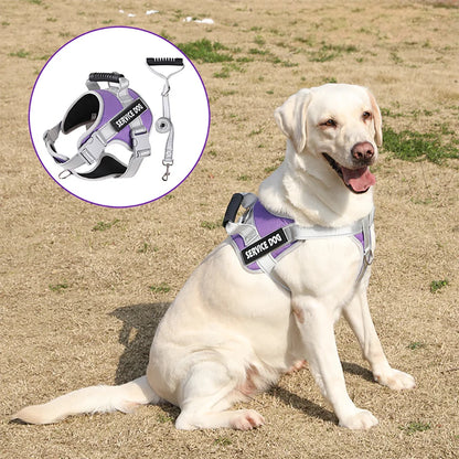 Adjustable Walking Dog Harness, Handle & Leash, No Pull Reflective Pet Vest, Soft Breathable Mesh, Suitable for Small & Big Dogs