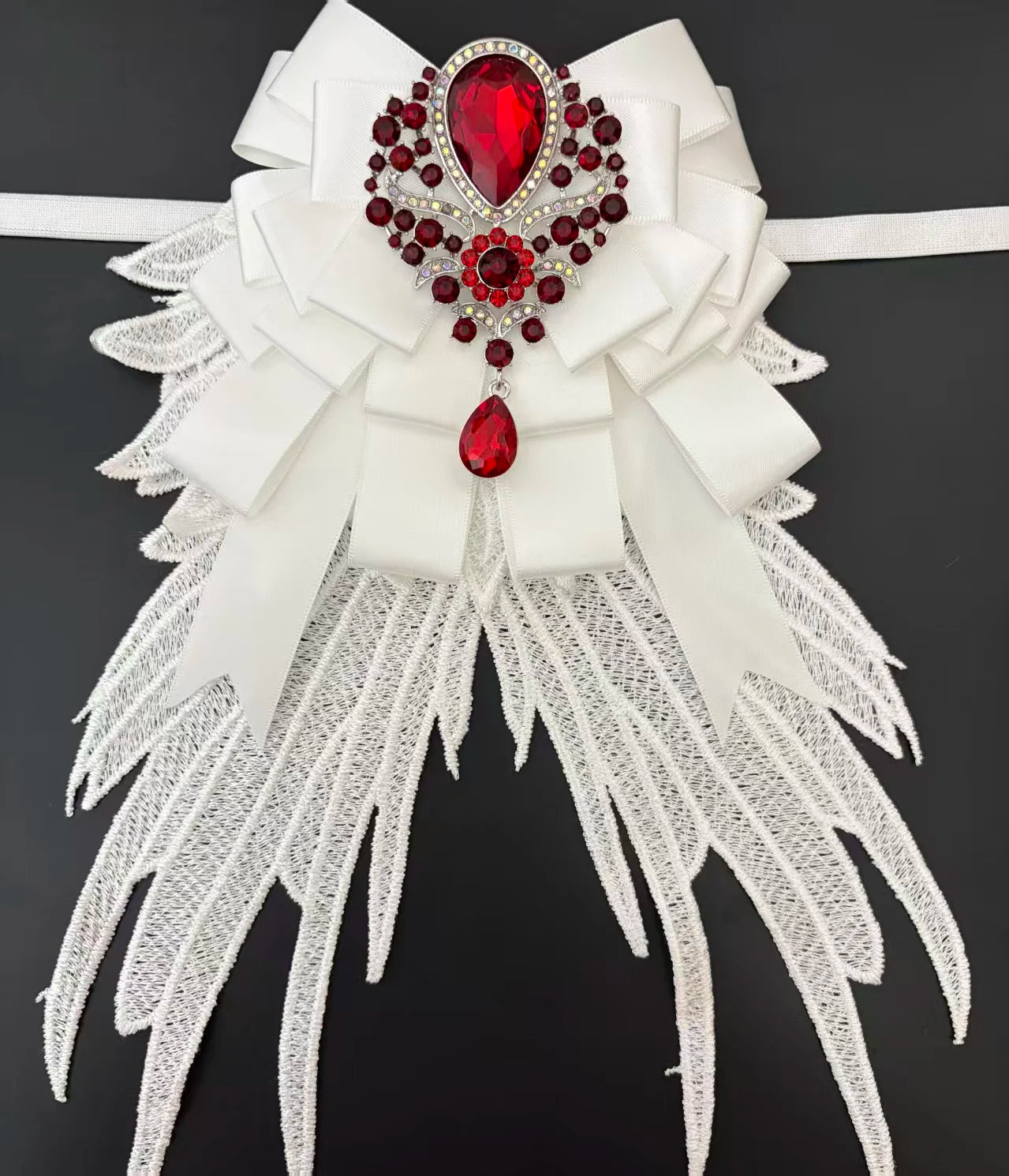 Luxury Rhinestone Mesh Wing Bow Brooch  Elegant Banquets Dress and Wedding Shirts Lapel Flower Bow Tie  Unisex Gift Accessory
