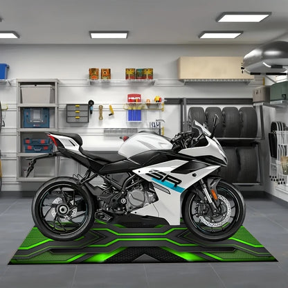 VIKAMA Simple Motorcycle Mat Non-Slip Easy Clean Garage Carpet Motorcycle Display Mat for Male Bedroom Dorm Home Decor