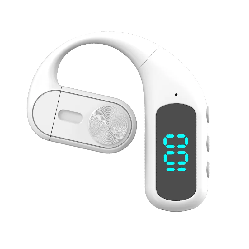 Wireless Bluetooth-compatible Headset Digital Display Bone Conduction Concept Business Ear-mounted Earphones