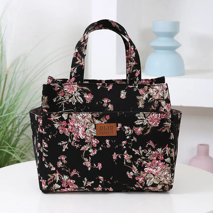 New Large Capacity Thickened Cloth Art Handbag Minimalist Work Lunch Box Storage Bag Suitable for Shopping Miscellaneous Uses
