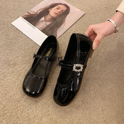 New Spring Autumn Women Ballet Flats Comfort Round Toe Soft Sole Leather Shoes Ladies Daily Wear Dress Mary Jane Shoes